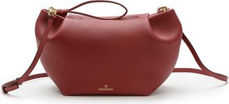La Portegna Marta Leather Clutch Bag With Shoulder Strap in Raspberry at Nordstrom