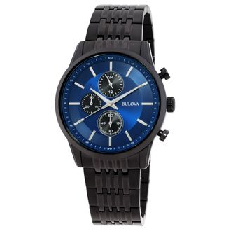 Bulova Classic Chronograph Quartz Blue Dial Mens Watch 98A300