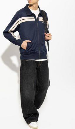 Palm Angels Zip-up Sweatshirt, Mens, Navy Blue