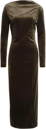 Jil Sander Stretch Velvet Ankle Dress in Utility at Nordstrom, Size 40