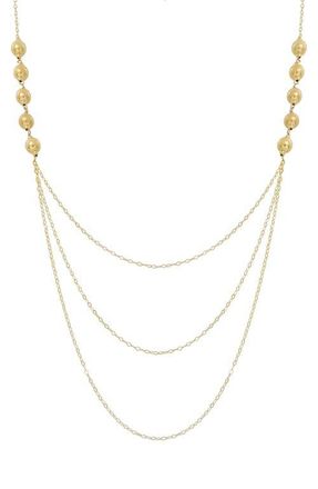 Bony Levy 14K Layered Chain Necklace in 14K Yellow Gold at Nordstrom, Size 24