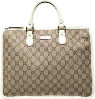 Gucci Pre-owned Satchel - Dames - Vintage Handtas - Beige - ONE Size - Leer - Vintage
