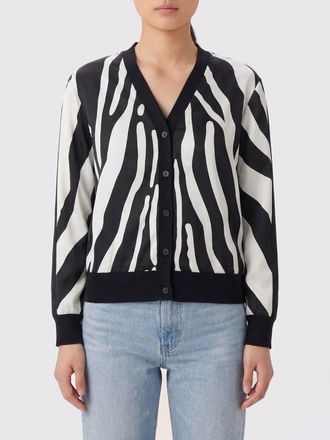 Ferragamo Zebra Print Silk Blend Cardigan