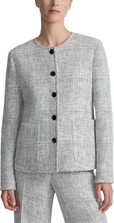 Lafayette 148 New York Plus Patch Pocket Silk-Blend Jacket