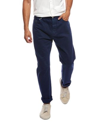 Brunello Cucinelli Leisure Fit Navy Wash Cuffed Jean