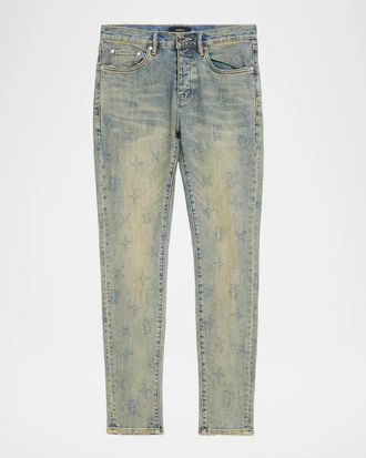 Purple Gothic Wire Monogram Skinny Jeans