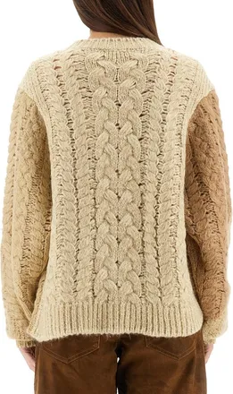 Isabel Marant Patchwork Knit Sweater - Beige