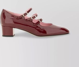 Carel kina block heel patent finish pumps