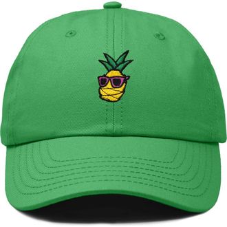 Dalix Pineapple Embroidered Dad Hat in Kelly Green at Nordstrom
