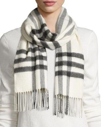 Burberry Cream Check Cashmere Scarf