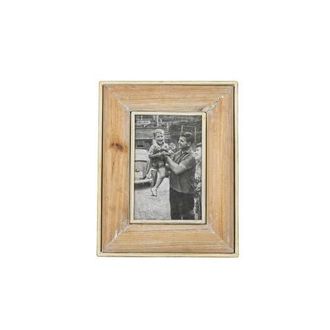 Foreside Home And Garden 4x6 Inch Antique Edged Picture Frame Metal Wood MDF & Glass in Brown at Nordstrom, Size Medium