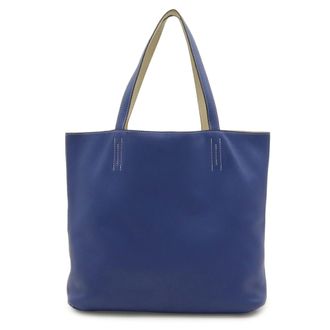 Herm&egrave;s Blue Electric Taurillon Clemence Leather Tote Bag (Pre-Owned)