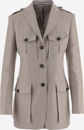 Tagliatore Womens Linen Jacket Beige