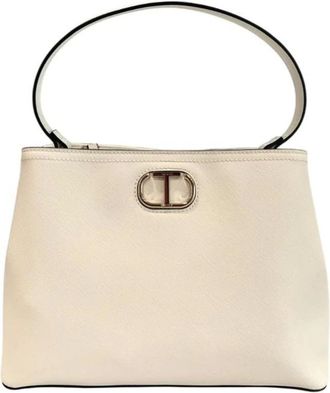 Twinset Handbags, female, White, Size: ONE SIZE Elegant Faux Leather Handbag with Spacious Interior