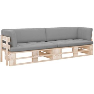 vidaXL Divano a 2 Posti su Pallet con Cuscini Pino Impregnato vidaXL