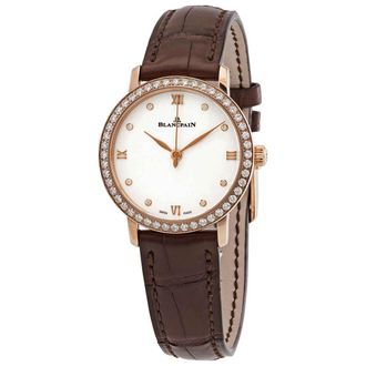 Blancpain Villeret Automatic Diamond White Dial Ladies Watch 6104-2987-55A