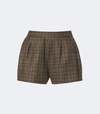 Blaz&eacute; Milano Blaz&eacute; Milano Shorts Tinker de lana y cachemir a cuadros