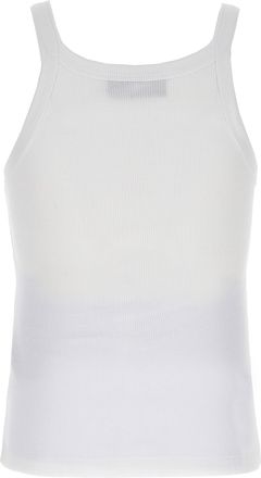 Fendi Logo-Embroidered Cotton Tank Top - White