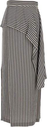 Tela Womens Skirt Asymmetrical Grey Viscose