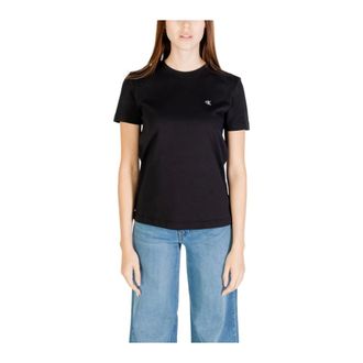 Calvin Klein Jeans Black Cotton T-Shirt with Round Neck