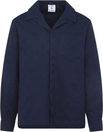 Casablanca Heren, Overhemden, Blauw, Maat: L Katoen