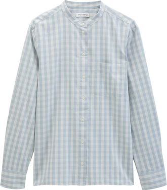 Marc O'Polo Blouse met opstaande kraag - Dames - Overhemden - Blauw - L - Katoen - Overhemden