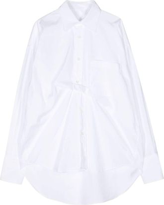 Marina Yee gathered cotton shirt - men - Cotton - L - White