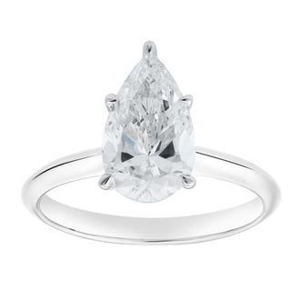 LuvMyJewelry Nadine 14K White Gold Pear Lab Grown Diamond Solitaire Engagement Ring - 2 Ct at Nordstrom, Size 6
