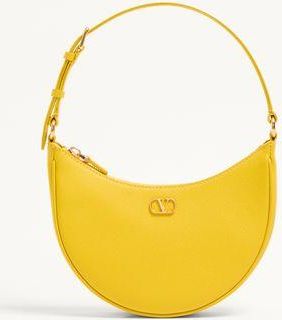 Valentino Garavani Vlogo Signature Mini Hobo Bag In Grainy Calfskin Woman YELLOW UNI