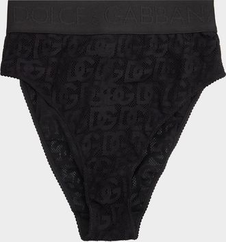 Dolce & Gabbana Logo Tulle High-Rise Briefs