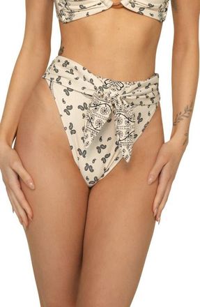 Montce Swim Ivy Bandana Paula Tie Front Bikini Bottoms at Nordstrom, Size X-Large