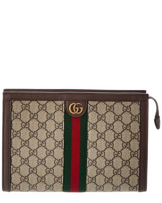 Gucci Ophidia Small Gg Supreme Canvas & Leather Pouch