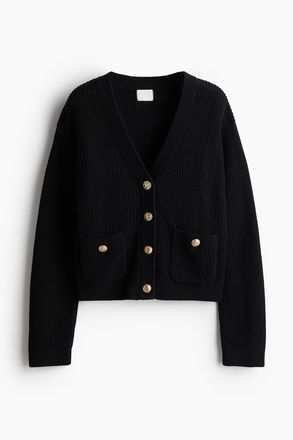 H&M Cardigan mit Taschen - Schwarz