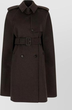 Burberry cashmere coat with belted waist and epaulettes
