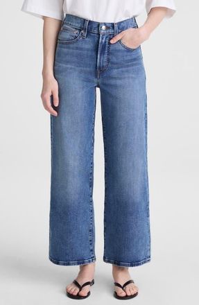 Madewell The Wide-Leg Crop Jeans Super Stretch Denim in Oneida Wash at Nordstrom, Size 30