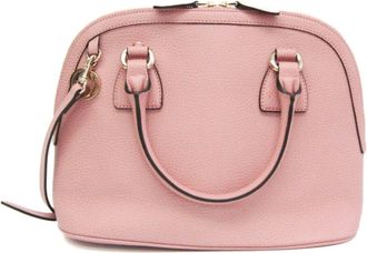 Gucci Convertible Dome Satchel Leather Pink Leather Handbag (Pre-Owned)