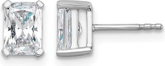 Diamond2Deal 14k White Gold Radiant 1 1/2 ct Lab Grown Diamond Stud Earrings VS Clarity, G-H Color