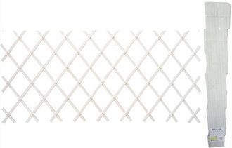 Trade Shop Trade Shop - Traliccio Rete In Vimini Bamboo 100x200cm Estensibile Bianco Piante Rampicanti