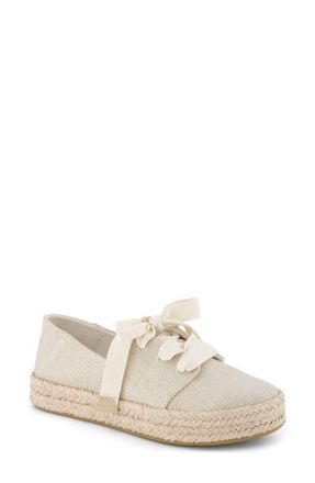Toms Carolina Lace-Up Espadrille in Gold at Nordstrom, Size 7.5