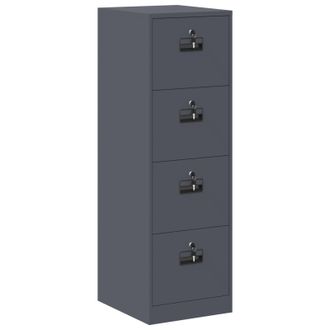 vidaXL Mueble Archivador Con Caj&oacute;n Antracita 44 X 50 X 139 Cm Vidaxl