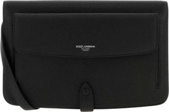 Dolce & Gabbana Calfskin Clutch Bag - Heren - Schoudertassen - Zwart - ONE Size - Leer - Tassen