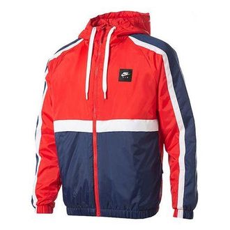Nike Sports Windproof hooded casual Jacket Red BV5184-657
