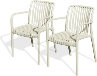 DCB Garden Lote de 2 sillones de jardín apilables en polipropileno