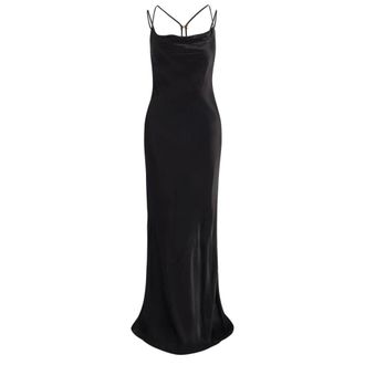 Elisabetta Franchi Gowns, female, Black, Size: XS Slip Dress