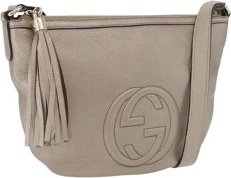 Gucci Pre-owned Vintage Schoudertas - Dames - Vintage Schoudertas - Grijs - ONE Size - Leer - Vintage