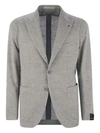Tagliatore two-button patch-pocket jacket - Grey