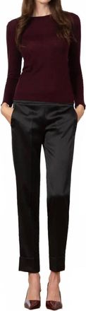 Avenue Montaigne Ben Liquid Satin Pants In Black