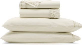 Boll & Branch Signature Ladder Stitch Organic Cotton Sheet Set in Cream/Sand at Nordstrom, Size California King