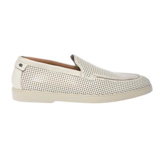 Baldinini Perforated Tumbled Leather Loafer - male - Baldinini - Loafers - Beige - 8 UK - Shoes