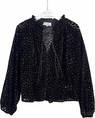 Dear John Denim Womens Robena Top In Black Leopard